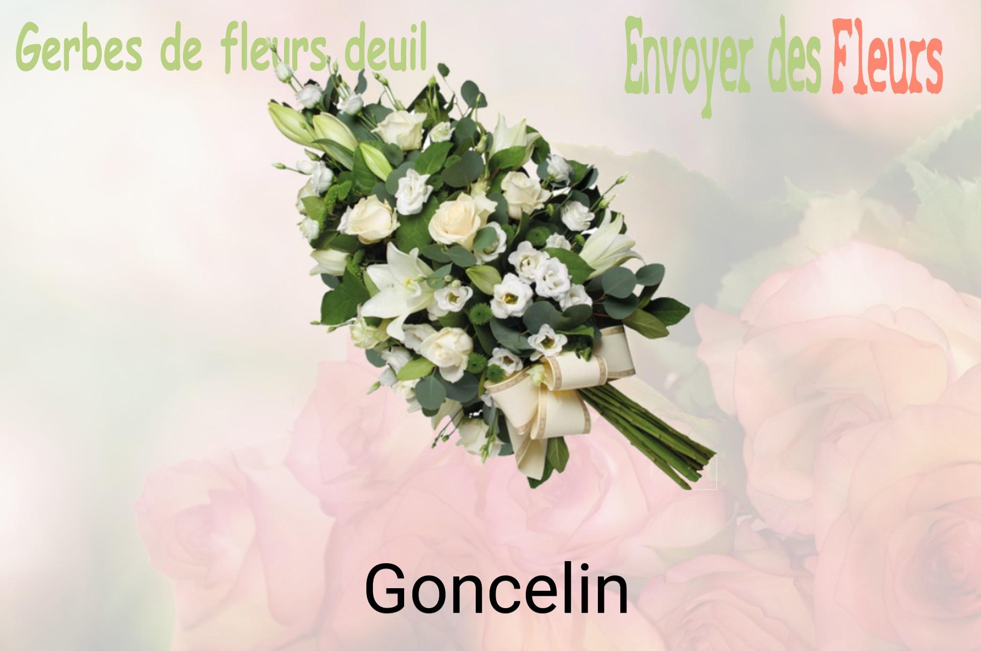 Gerbe de fleurs de deuil livrée à Goncelin
